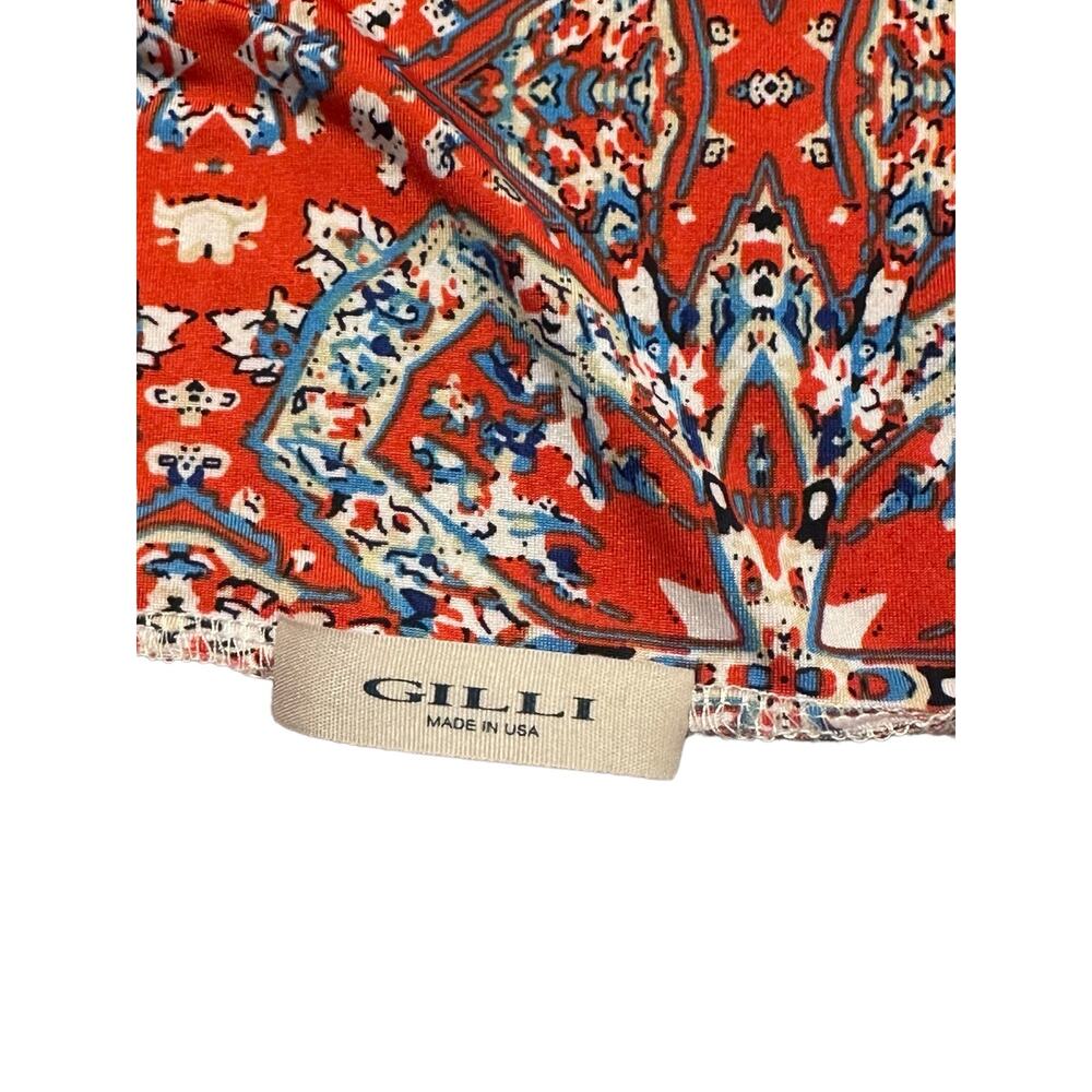 Gilli Red Paisley Maxi Skirt Size Medium Made in USA - Picture 3 of 5